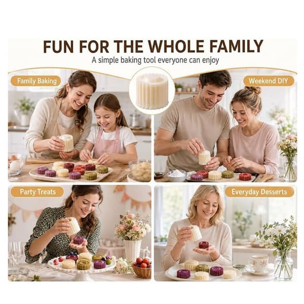 Dobbeltsidet kageform 2-i-1 kreativt bageværktøj til desserter white Pastry molds [1 piece per pack]