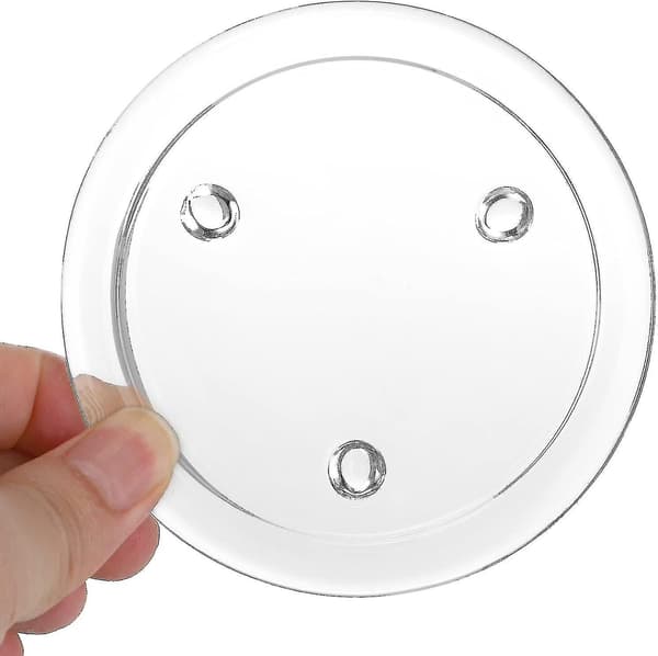 5-pakning 10 cm runde brikker for lys, transparente brikker, sett med holdere for søylelysestaker, lysestaker