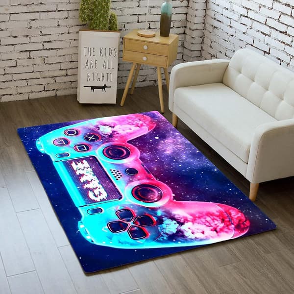 Mattor för Sovrum, Moderna 3D-Kontroller, Tonåringar, Barn, Pojke, Vardagsrum, Halksäker Matta, Graffiti, Spelkonsol, Dekoration (80*120cm)
