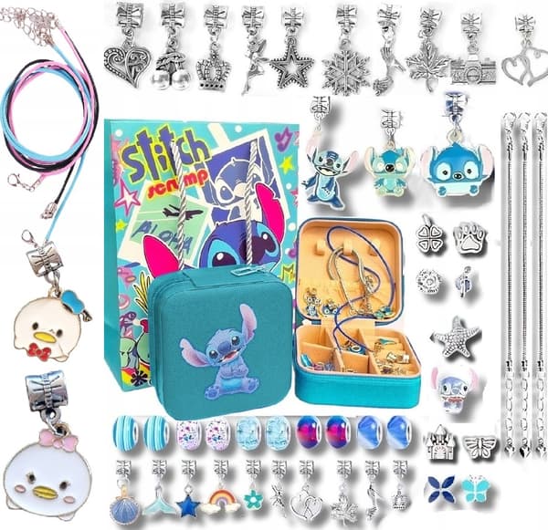 HELMISARJA KORUJEN JA RANNEKORUJEN VALMISTUKSEEN 74 OSAA STITCH LILO STICH
