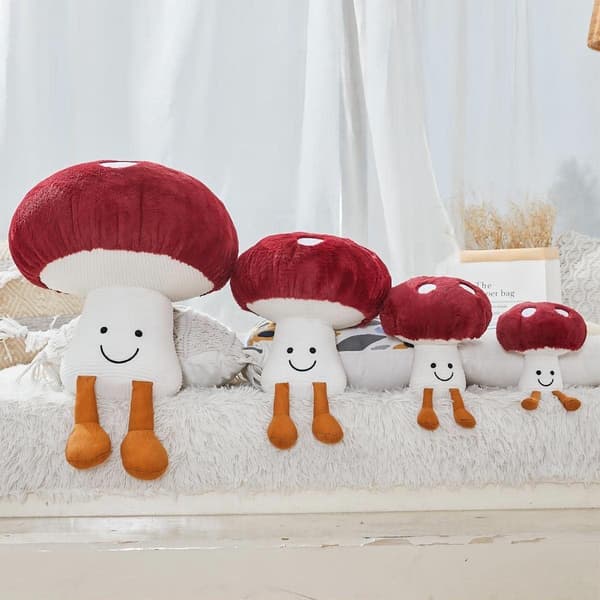 Plush sopp, søt sopp bamse, utstoppede dyr, puter, hjemmedekor, gave til barn, rød sopp pute, plusj, 10,2 tommer