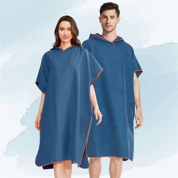 Mikrofiber Håndklæde Poncho Med Hætte Surf Badekåbe Hurtigtørrende Strandtøj Til Svømning Snorkling