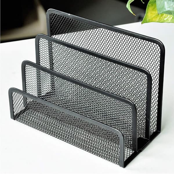 Mesh Design Letter Sorter, Clutter-Free Document Organizer for Desk, Environmentally Friendly Spray Technology with Trapezoidal Design