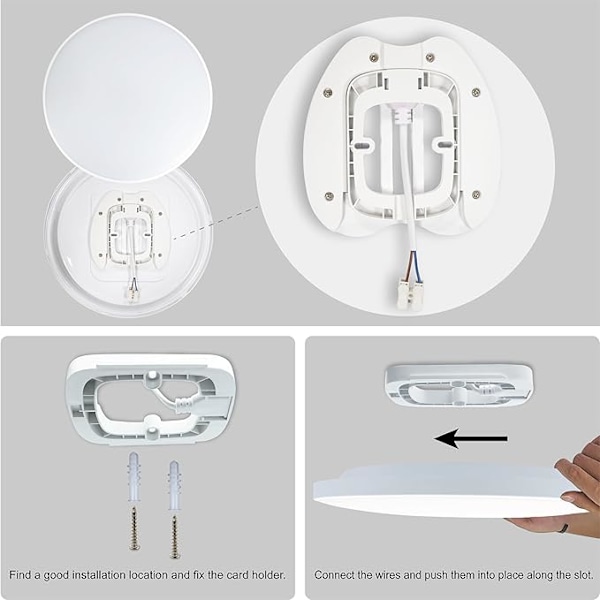 LED Loftlampe Ø30cm - 24W, 4000K, 2700lm, IP44 - Til Soveværelse, Badeværelse, Stue, Køkken - Hvid