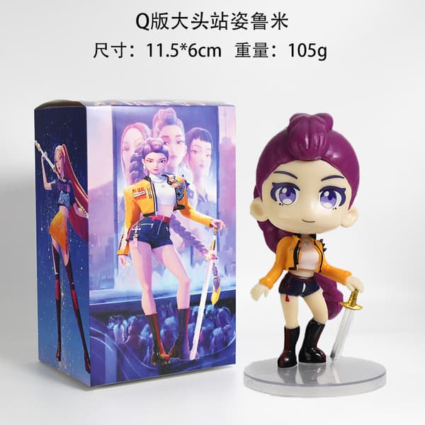 Q Version K-POP Demon Hunters Blind Box Minifigur, Sød PVC Samlerlegetøj til Fans og Gaver Rumi