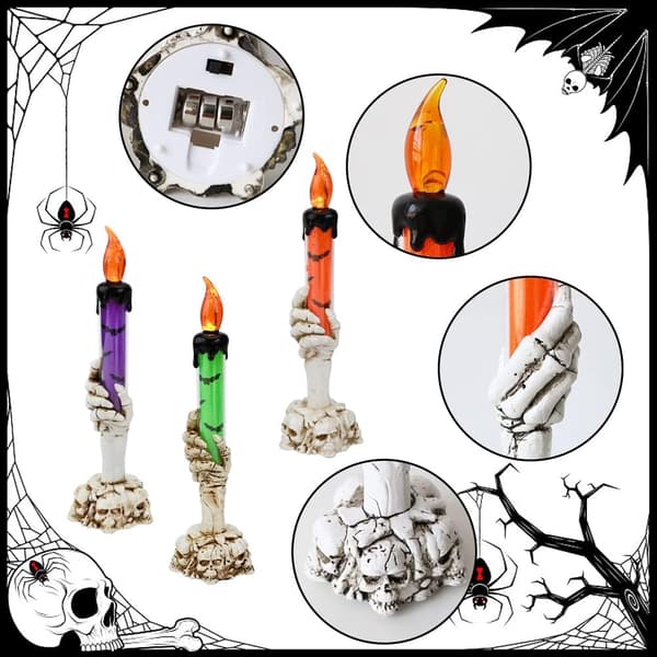 4-pack 3/4 Halloween LED-ljusstake, Halloween-lykta