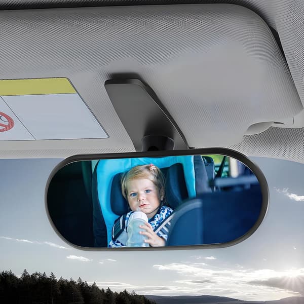 Babyspegel för bil, HD panoramisk 360 justerbar säker nattkörning universell passform barnstol