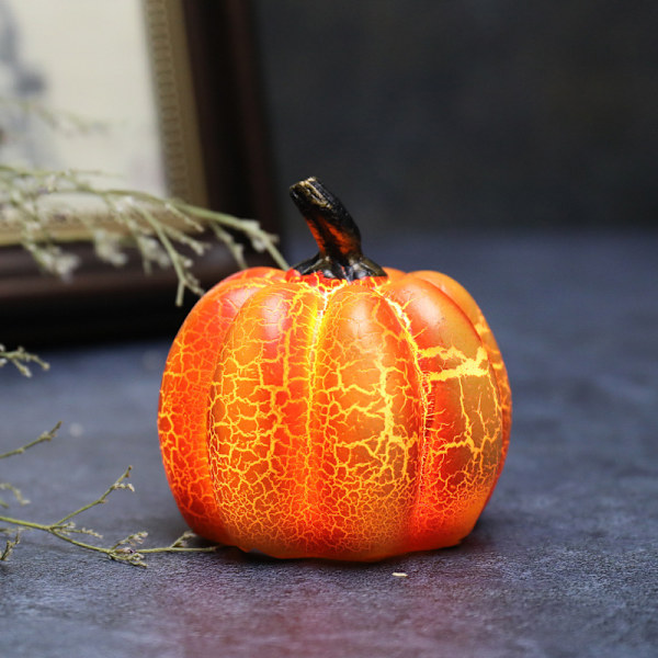 Kurpitsa Lyhty Halloween Resin Pumpa Lamppu Led Paristokäyttöinen