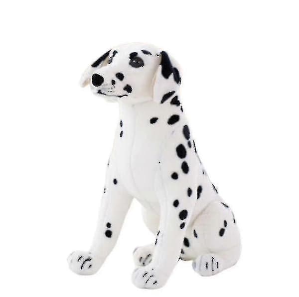 Nya modeller Verklighetstrogen Plysch Djur Hund Docka Dalmatiner, Dalmatiner sittande, 40cm