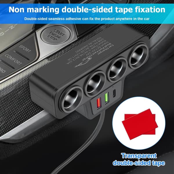 Rask USB Billader Adapter Mobiltelefon Ladeadapter Kjøretøy Billader Multi Socket Sigarettenner Adapter Universelt Biltilbehør