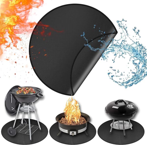 48 Fire Pit Mat för Solo Stove Bonfire Rund Brandsäker Eldstad Matta under Eldstad Camping Spis Matta för Solo Stove Tillbehör Under Grill