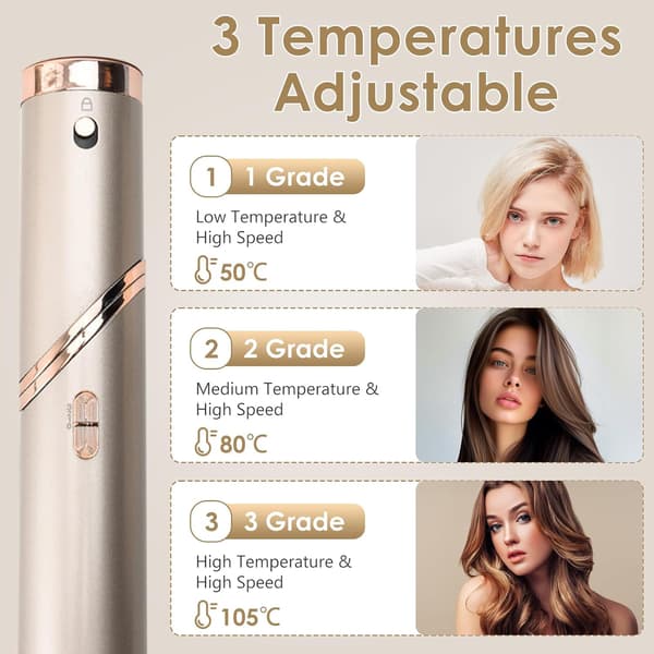 5-i-1 Hårfønerbørste 1000W Luftstyler Hårføner Luftkrøller Termisk Børste Hårstyler med 5 Tilbehør 3 Temperaturer Stylingbørste