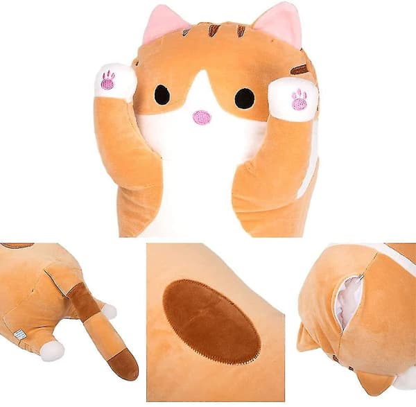 Håndlavet Taba Squishy Stor Kat, Gigant Poter Squishy til Voksne Børn - Perfekt brown 90cm
