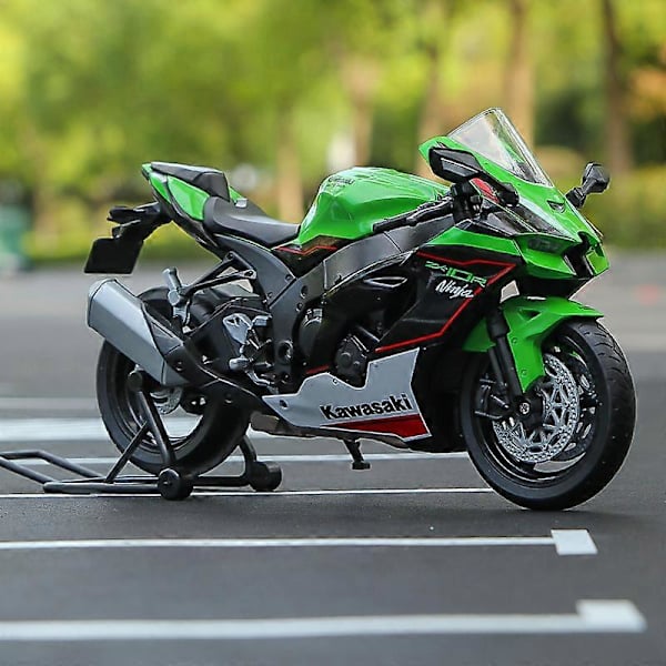 1/12 Kawasaki Ninja ZX10R Moottoripyörämalli Lelu Ajoneuvokokoelma Moottoripyörä Iskunvaimennin Maastoajoneuvo Lelut Auto [YATOY]