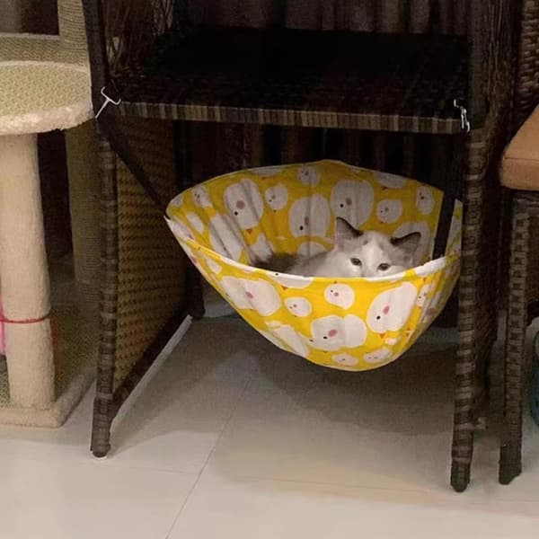 2-pack katthängmatta lounge kattsäng för bur kennel säte med metallram justerbara remmar orange