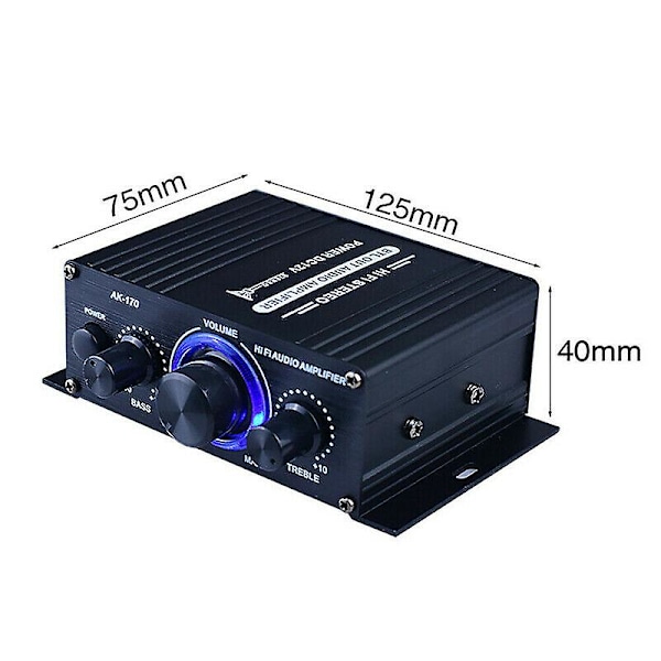 Ak-170 Hifi Audio Forstærker 2x200w Dobbelt Kanal Mini Forstærker Hjemmebiograf Audio Forstærker