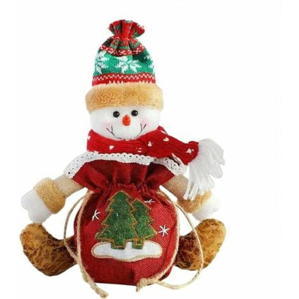 Kreativ presentpåse med träddekor, tecknad förvaring, julklappspåse, godispåse, julklappspåse, juldockor under 5 år