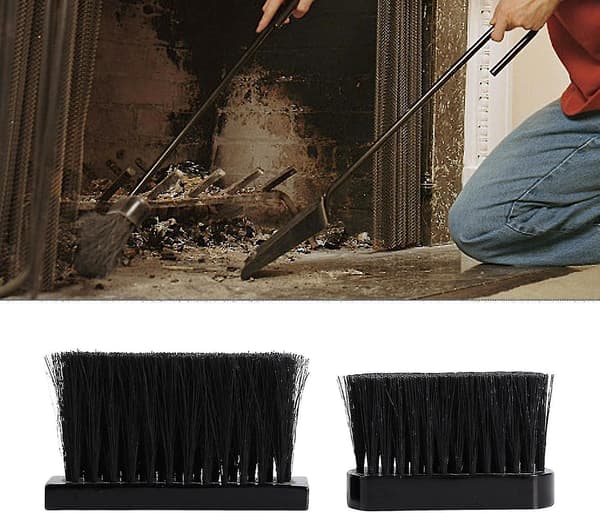 2-pack eldstadsborste, hållbar rektangulär ersättningsborste för eldstad, eldstad, grill och eldstad 10 cm