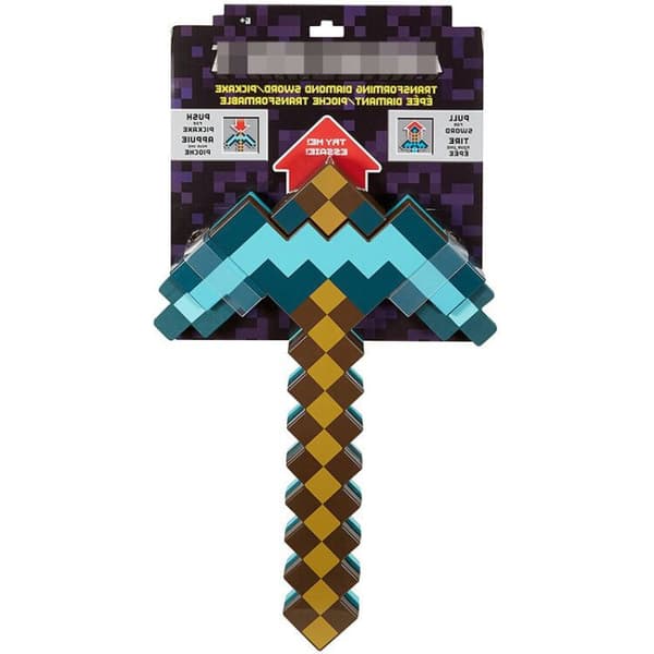 Minecraft leksaker creeper modell leksaker pil och båge deformerbar två-i-ett svärd utkast Blue Transformation Sword