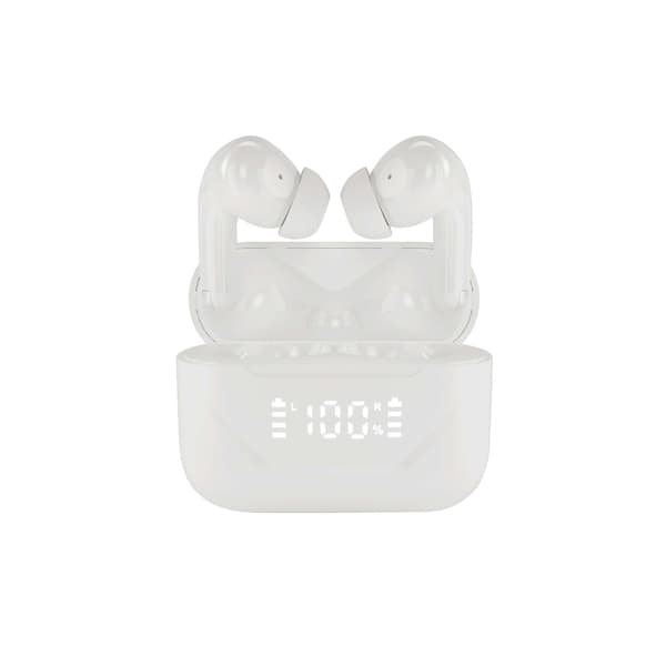 Trådløse ørepropper Bluetooth 5.4 med støyreduksjon LED-strømdisplay AI Smart Translation-hodetelefoner Hvit