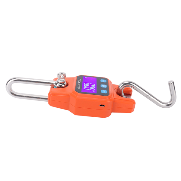 WH-C06 Genopladelig Digital Hængevægt Mini Kranvægt Elektronisk Krogvægt til Hjemmet (Orange) 0.6