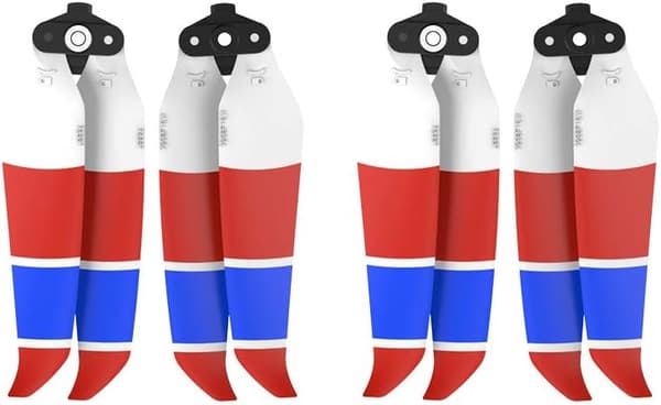 Air 2S Propeller Tyst Propeller Vikbar 7238F Propeller för DJI Mavic Air 2/Air 2S Drontillbehör (Röd Blå Vit 4st)