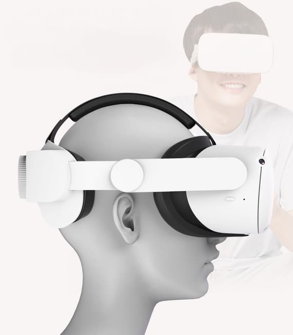 Justerbart hodebånd for Oculus/Meta Quest 2 VR-headset, VR-hodeband for Oculus Quest 2, VR-spillstøtte og komfort, hvit
