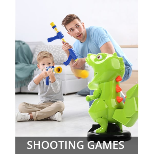 Dinosaurieskjutspel med luftpumpsgevär & LCD-poäng, Present till pojkar 5-9 år