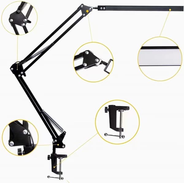 LED Skrivebordslampe Justerbar Øyebeskyttelse Skrivebordslampe (Svart)