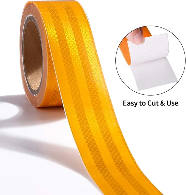 Reflekterende tape 10M x 5cm vandtæt selvklæbende sikkerhedsmærkat til udendørs synlighed gul reflekterende materiale