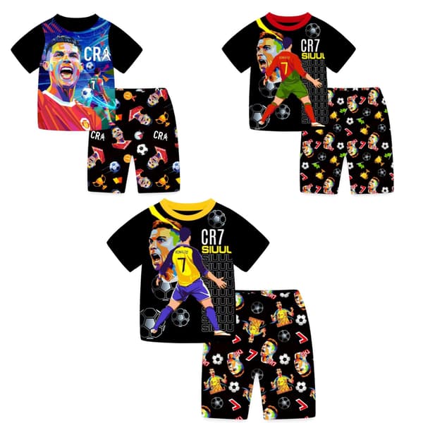 Kortærmet børnepyjamassæt til forår og efterår s10263 130cm