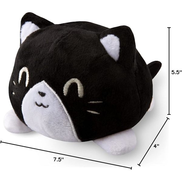 TeeTurtle - Alkuperäinen Kääntyvä Kissan Pehmolelu - Tuxedo - Ihastuttavat Aistiherkät Pehmolelut, Jotka Näyttävät Tunnelmasi