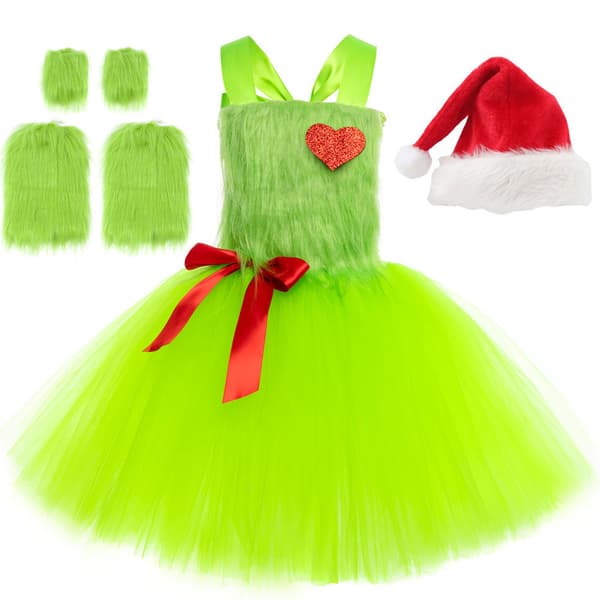 Grinch Grön Monster Tutu-klänning Julrollspelskjol för flickor single skirt M