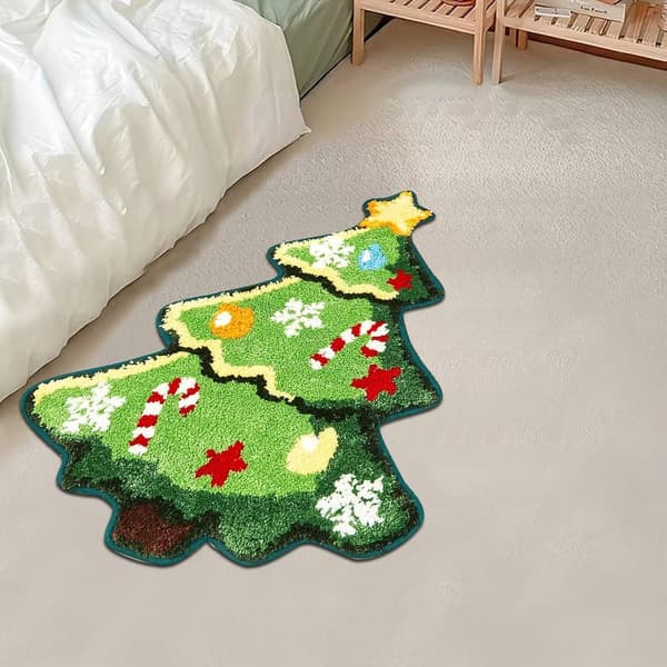 Julgran Snögubbe Jul Dörrmatta Absorberande Halkfri Entrématta för Hem Kök Sovrum 40x60 cm