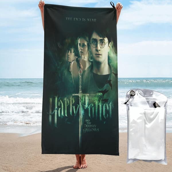 Harry Potter Mikrofiber Oversized Lett Strandhåndkle Store Håndklær Reise Svømming
