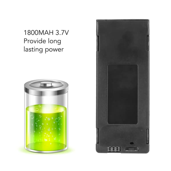 3 stk. Drone Lithium Batteri 1800MAH 3.7V Genopladeligt Quadcopter Drone Batteri til E88 E88Pro E100 E99 K3 K6 E89 P1 P4 P5
