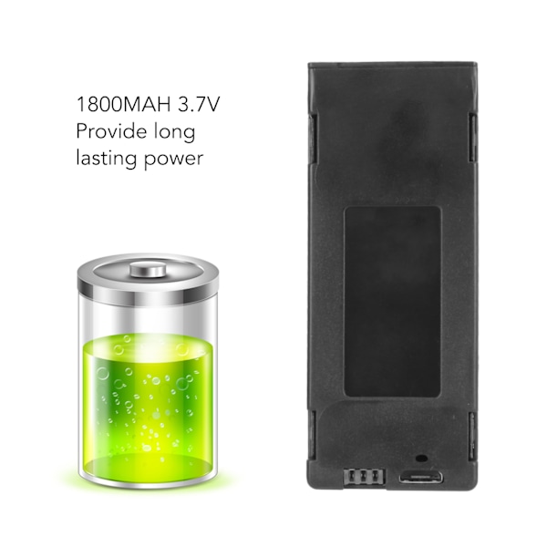 3 stk. Drone Litiumbatteri 1800MAH 3.7V Oppladbart Quadcopter Drone Batteri for E88 E88Pro E100 E99 K3 K6 E89 P1 P4 P5