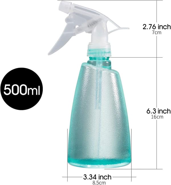 Tomma Plastsprayflaskor (3-pack) - 17 oz Sprayflaska, Sprayflaska, Plastsprayflaska för Rengöringslösning, Hår, Eteriska Oljor, Växter