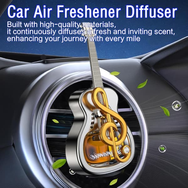 Bil Luftventil Klips Aromaterapi Bil Gitar Aroma Diffuser for Biler Luftfrisker Klips Biltilbehør for Musikkelskere Gitar Bil Luftfriskere 4 Pakning