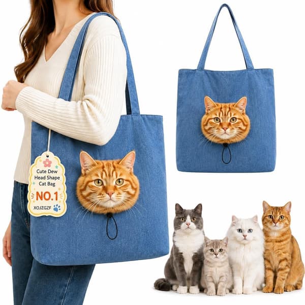 Bærbar kæledyrstaske til katte og hunde med løvehoveddesign - Rejsetaske til små dyr L Rabbit bag