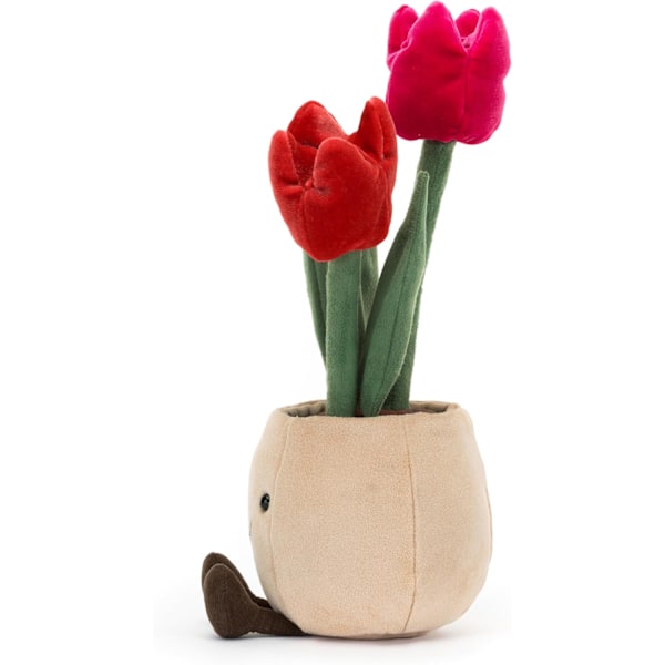 Jellycat Amuseables Tulpan Kruka Gosedjur, 30 cm - Växt & Blomma Plysch - Rolig Inredning & Present