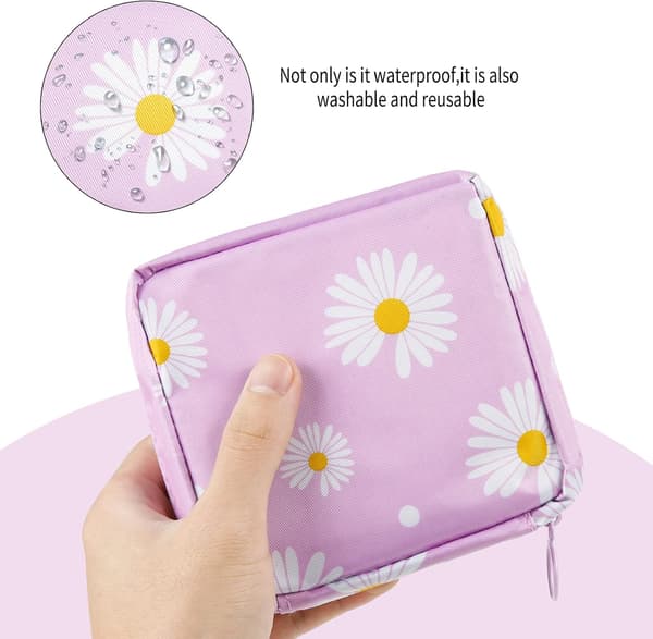 13*5*13cm, (lilla tusindfryd) 2 STK hygiejnebind opbevaring, skarp