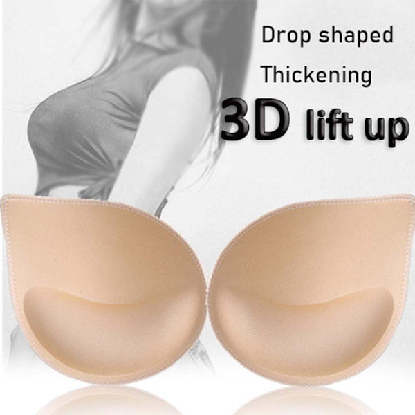 Par Bra-puter Push Up-innsatser Bra-kopper Erstatning Br nude One Size 3pcs