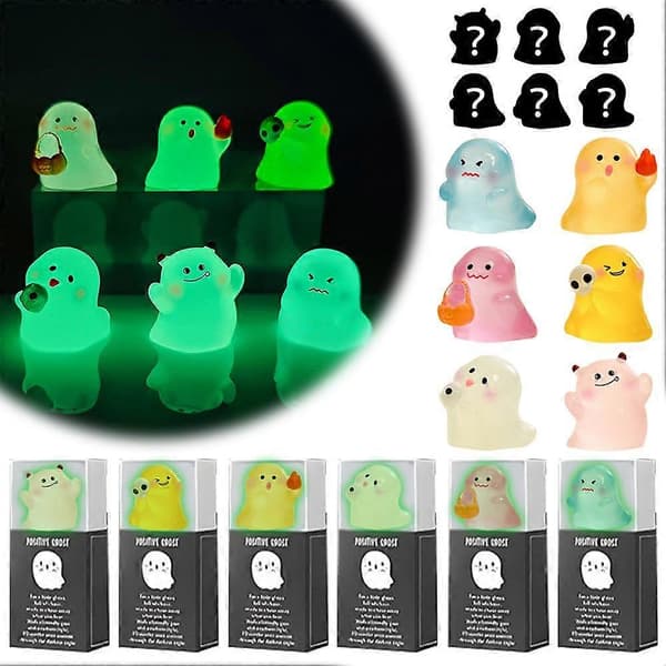 Mystery Mini Luminous Ghost Blind Box - Legetøj til skrivebord, hylde & festdekoration Ghost1 Ghost1 6pcs