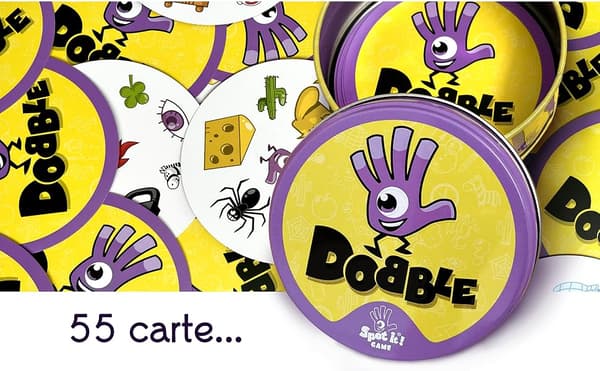Asmodee 8231 Dobble Kids Kortspel - Italiensk version, Ålder 4-99