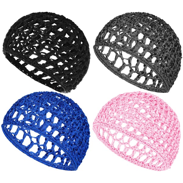 Mesh Hæklet Hårnet Wrap Hat til Kvinder med Sort Hår Mesh Hår Wraps til Sorte Kvinder Tyk Kort Rayon Strikket Snood Hat Kvinder Hårnet