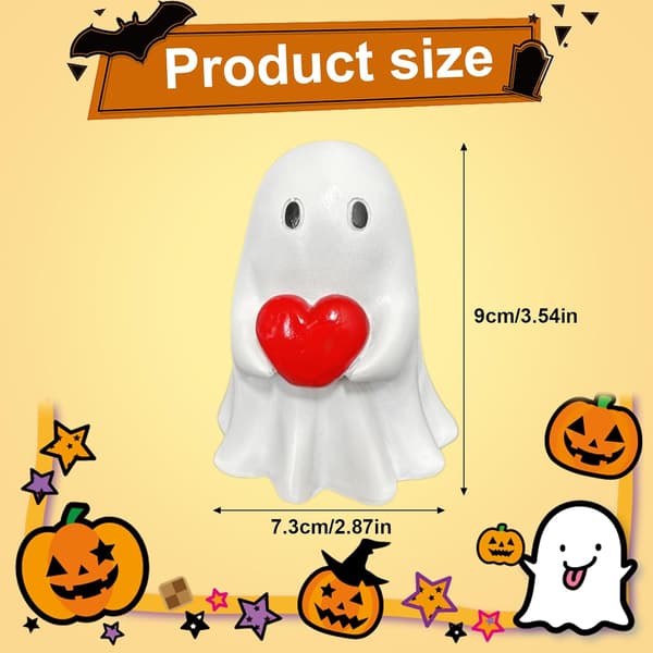 Halloween Dekoration, Spøgelse Resin Rødt Hjerte Figur