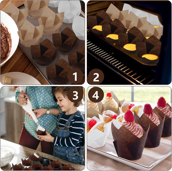 Papir Muffinsforme 200 Stk. Bageforme til Cupcakes Muffins Bryllup Fødselsdagsfest Bageartikler