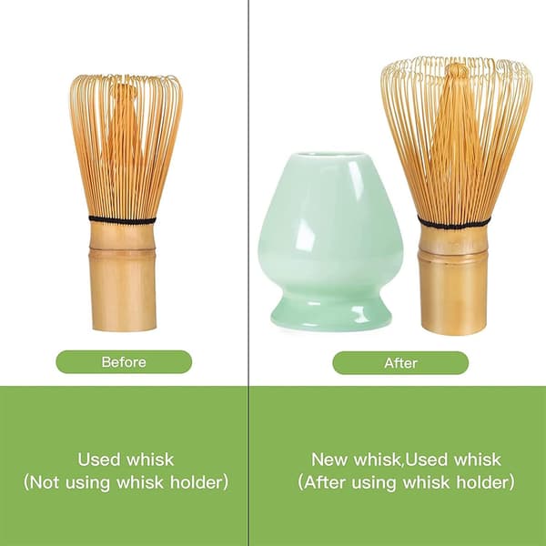 Traditionell Matcha Vispsats i Bambu med 4 Vispar och Sked för Autentisk Japansk Teförberedelse