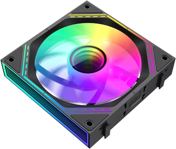 120 mm Koblede PC-kabinetblæsere Sort med Infinity Mirror Center ARGB 5V 3-benet Trippeltpakke
